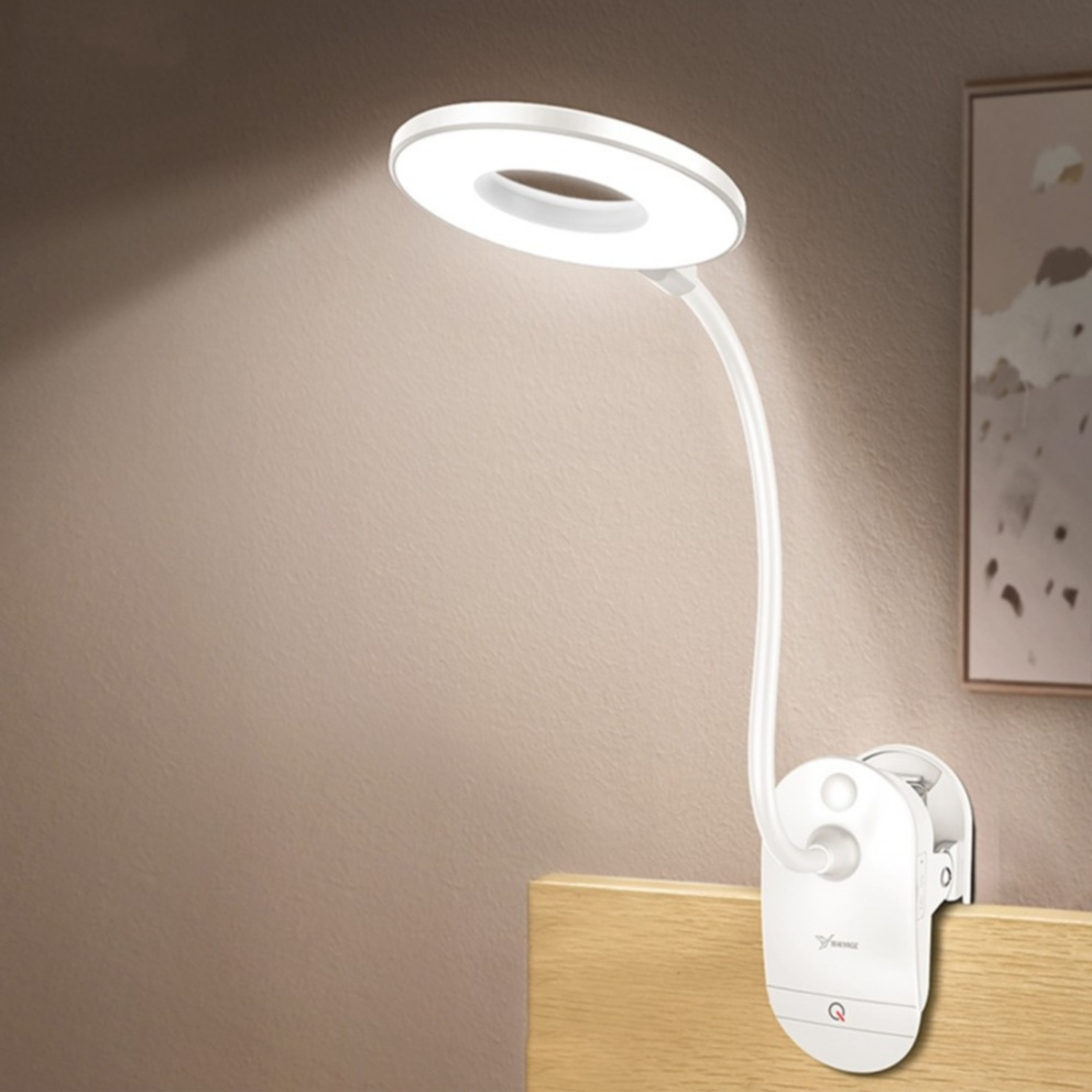 Flexible Clip LED Lese Lampe Schwanenhals in Weiss