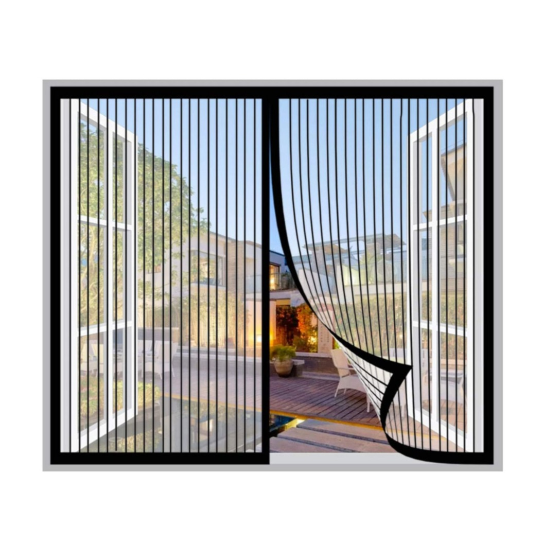 Image of (100x100cm) Magnetischer Fenster Insektenschutz Fliegenvorhang Moskitonetz Automatisches Schliessen - Schwarz bei Apfelkiste.ch