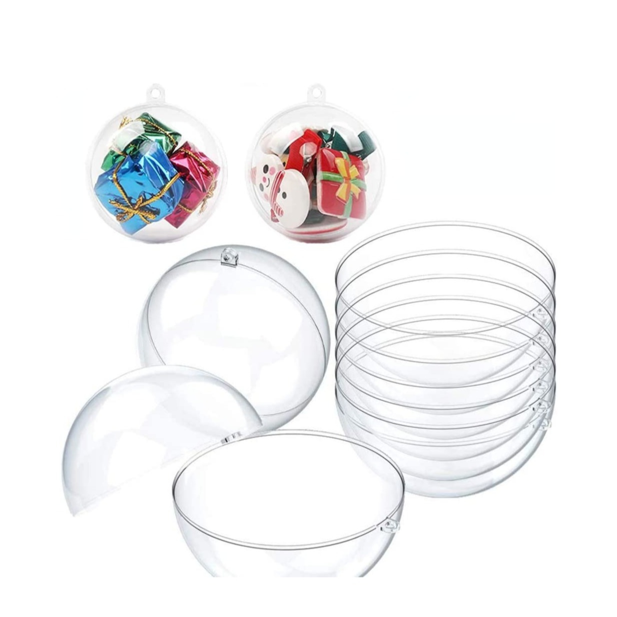 Image of (10er Set) Ø7cm Acryl DIY Christbaum Kugeln Dekoration zum Basteln - Transparent bei Apfelkiste.ch