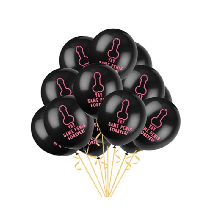 Image of (10er Set) Bachelorette Party Ballons Junggesellinnenabschied Luftballons - Schwarz / Pink bei Apfelkiste.ch