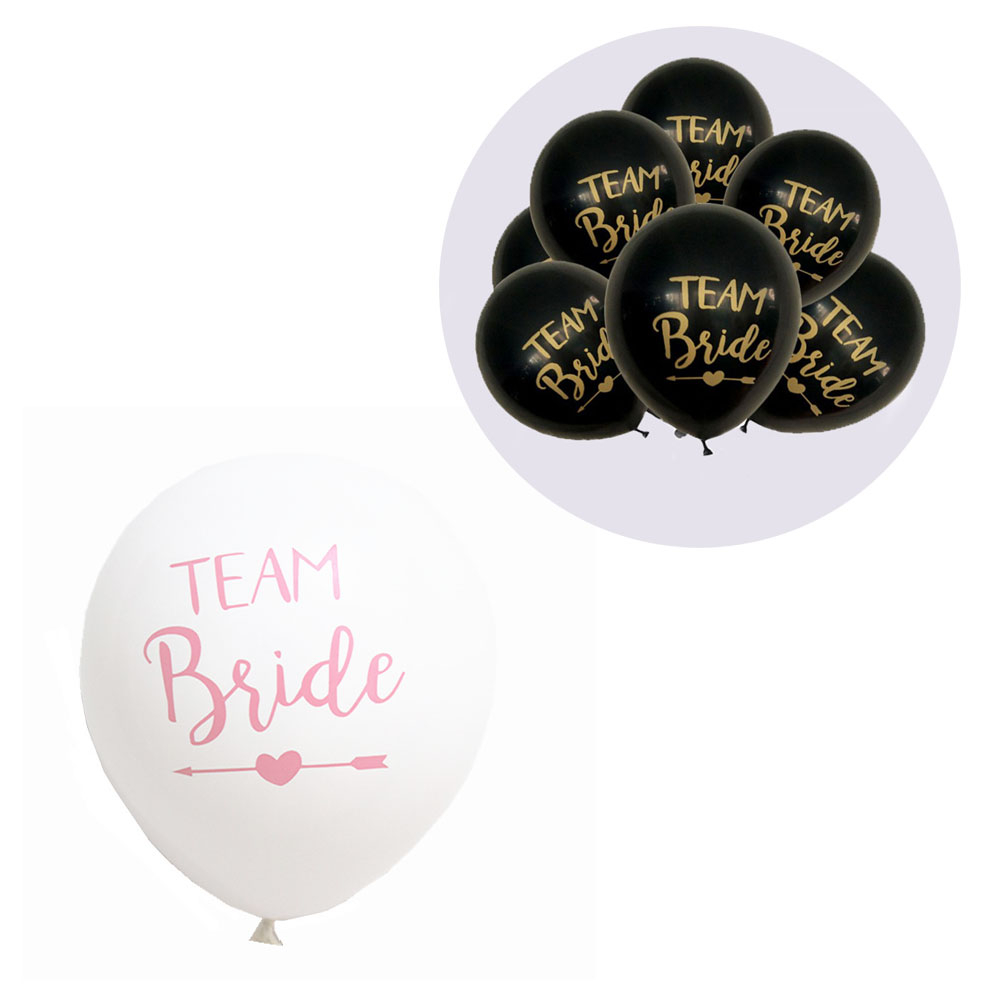 Image of (10er Set) Team Bride Ballons Junggesellinnenabschied Luftballons - Weiss / Pink bei Apfelkiste.ch