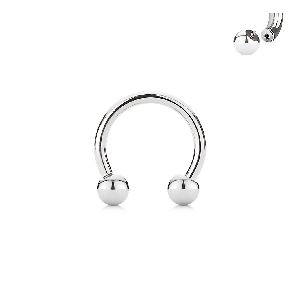 Image of (10mm) Helix / Tragus / Septum / Labret 316L Chirurgenstahl Mehrzweck Barbell Piercing mit Gewindeverschluss Hufeisen - Silber bei Apfelkiste.ch