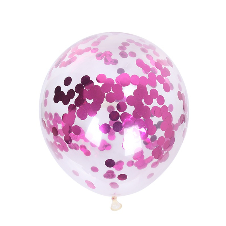 Image of (10er Set) Ø30cm Party Ballons Latex Luftballons mit Konfetti - Pink / Transparent bei Apfelkiste.ch