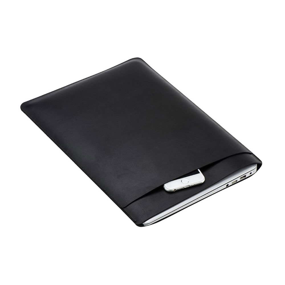 Image of 12" Notebook Leder Tasche Sleeve MacBook Retina - Schwarz bei Apfelkiste.ch