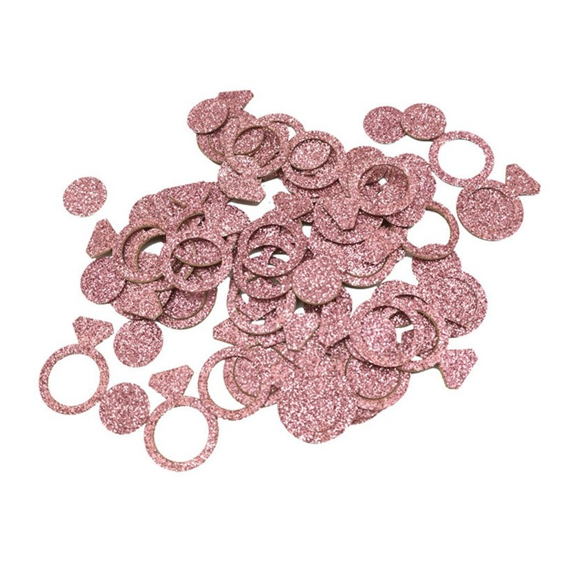 Image of (16g) Ø27mm Papier Konfetti Hochzeit Party Dekoration Ring Streukonfetti Tischdekoration Glitzer - Roségold bei Apfelkiste.ch