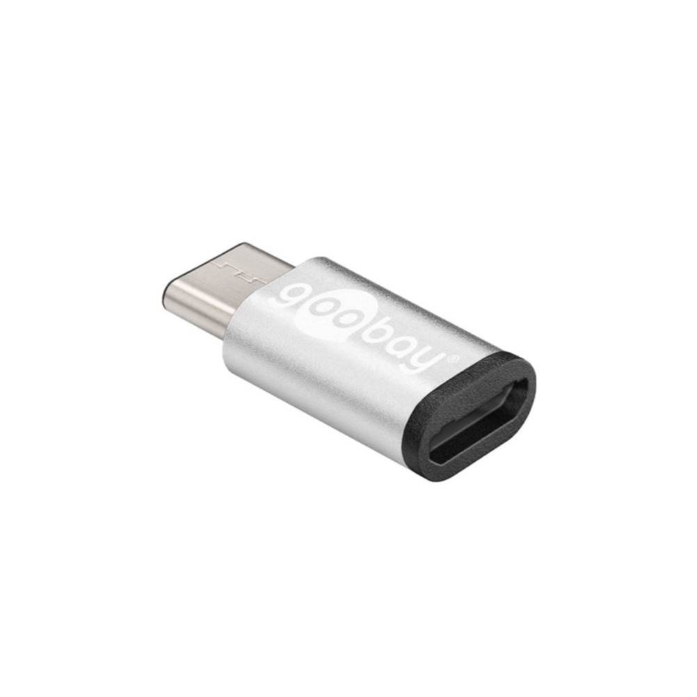 Image of Goobay - Aluminium Micro USB auf USB C Adapter (56636) - Silber bei Apfelkiste.ch