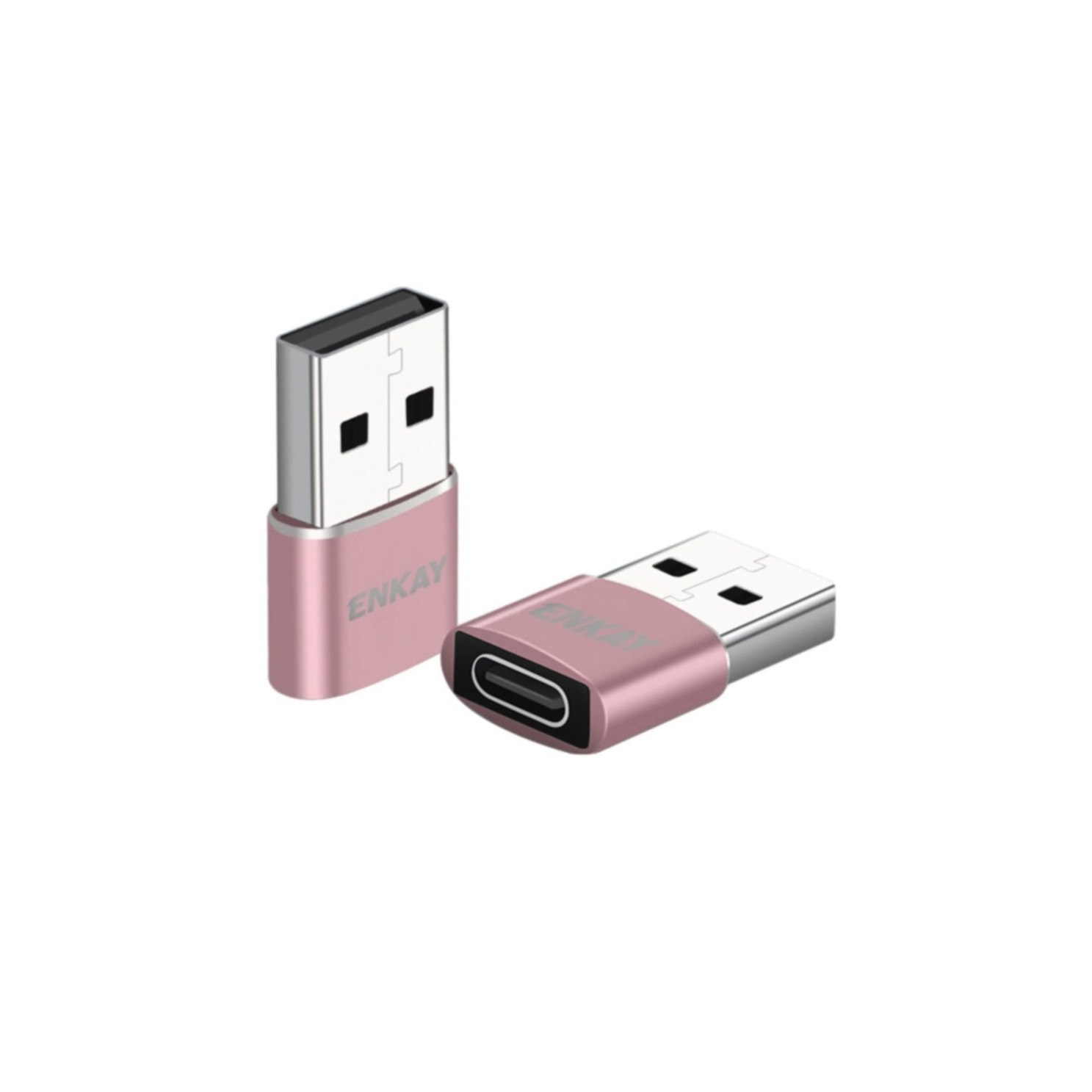 Image of USB C auf USB A Lade und Daten Adapter Stecker Fast Charge - Roségold bei Apfelkiste.ch