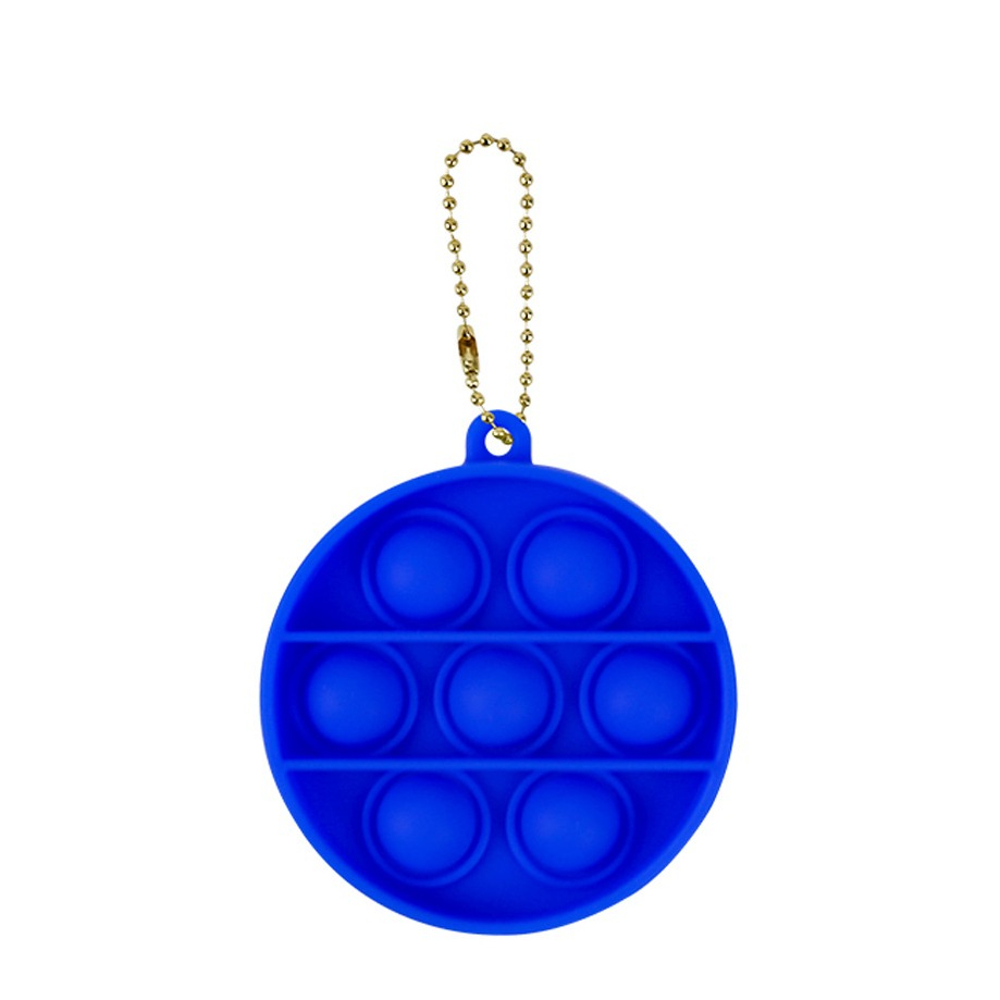 Image of (Ø7.3cm) Anti Stress Silikon Bubbles Pop It Fidget Spiel mit Schlüsselring - Blau bei Apfelkiste.ch