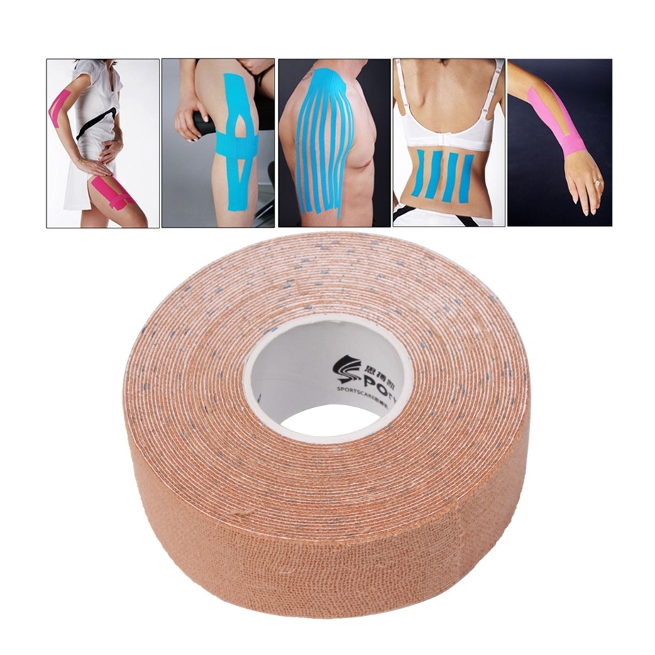 Image of (2er Set) 5m x 2.5cm Multifunktionelles Kinesiologie Sport Tape Pflasterband Elastische Baumwolle - Braun bei Apfelkiste.ch