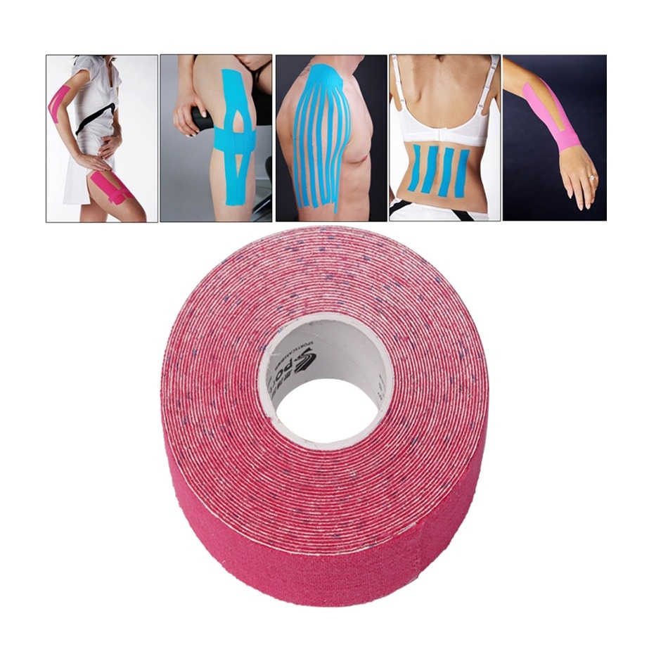 Image of (2er Set) 5m x 5cm Multifunktionelles Kinesiologie Sport Tape Elastische Baumwolle - Pink bei Apfelkiste.ch