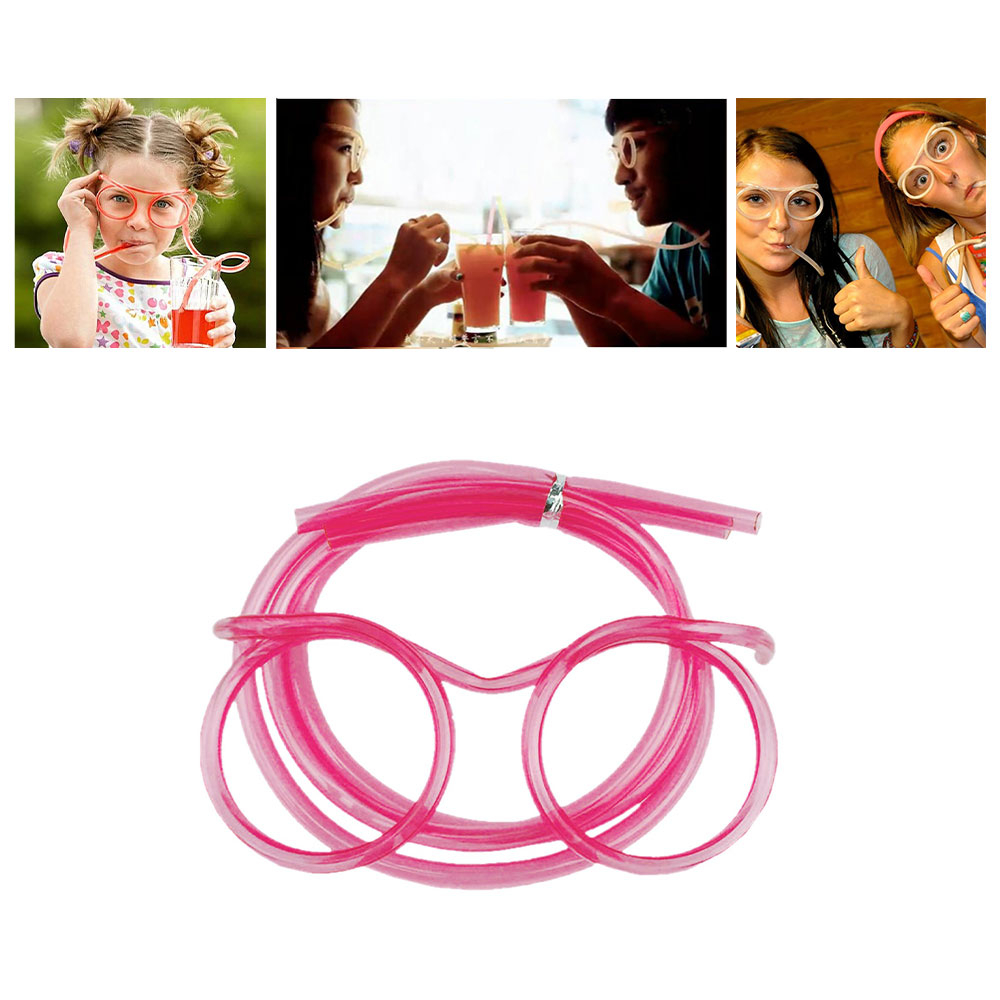 Image of (2er Set) Lustige Strohhalm Brille Party Trinkhalm Accessoire - Pink bei Apfelkiste.ch