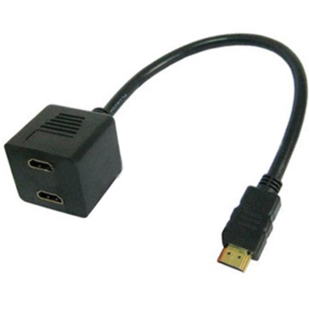 Image of 2-fach HDMI (Male) auf HDMI (Female) Adapter 0.3 Meter - Schwarz bei Apfelkiste.ch