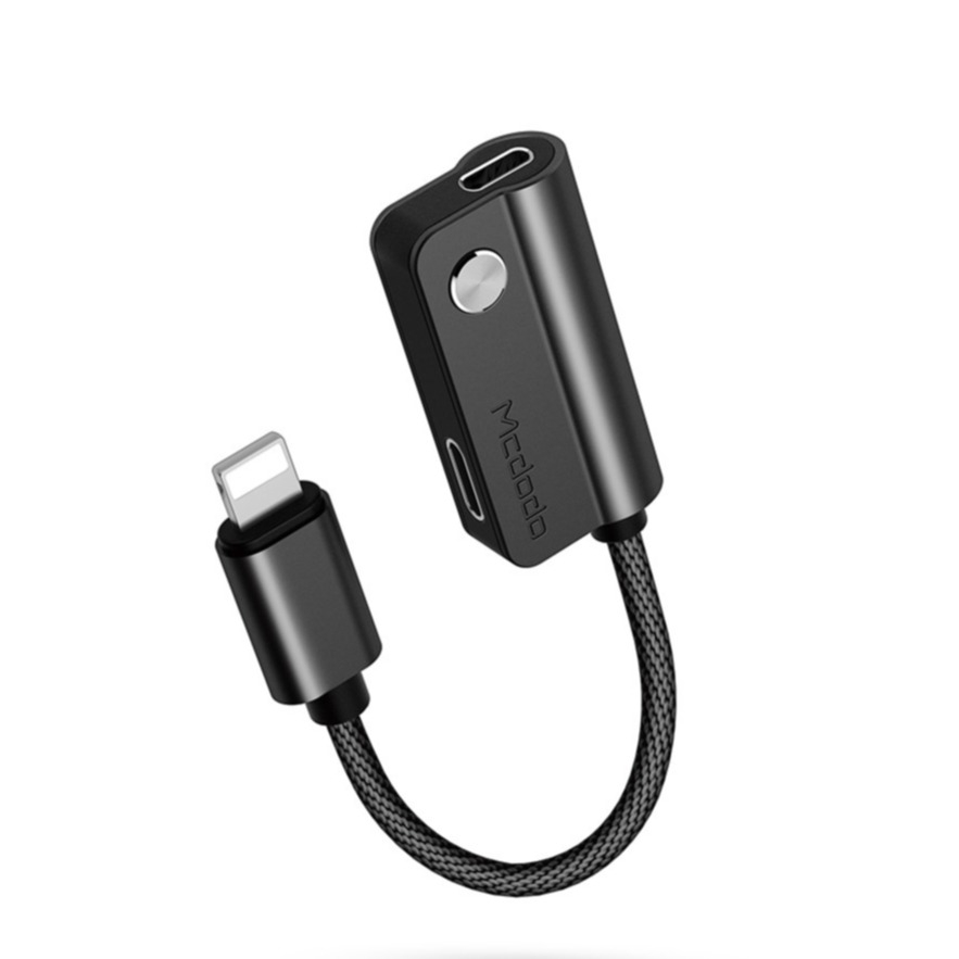 Image of 2in1 Dual Lightning Adapter + Lade Splitter (30cm) - Schwarz bei Apfelkiste.ch