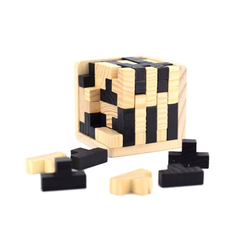 Tic-Tac-Toe Spiel Legespiel Holz Puzzle Knobel IQ-Spiel