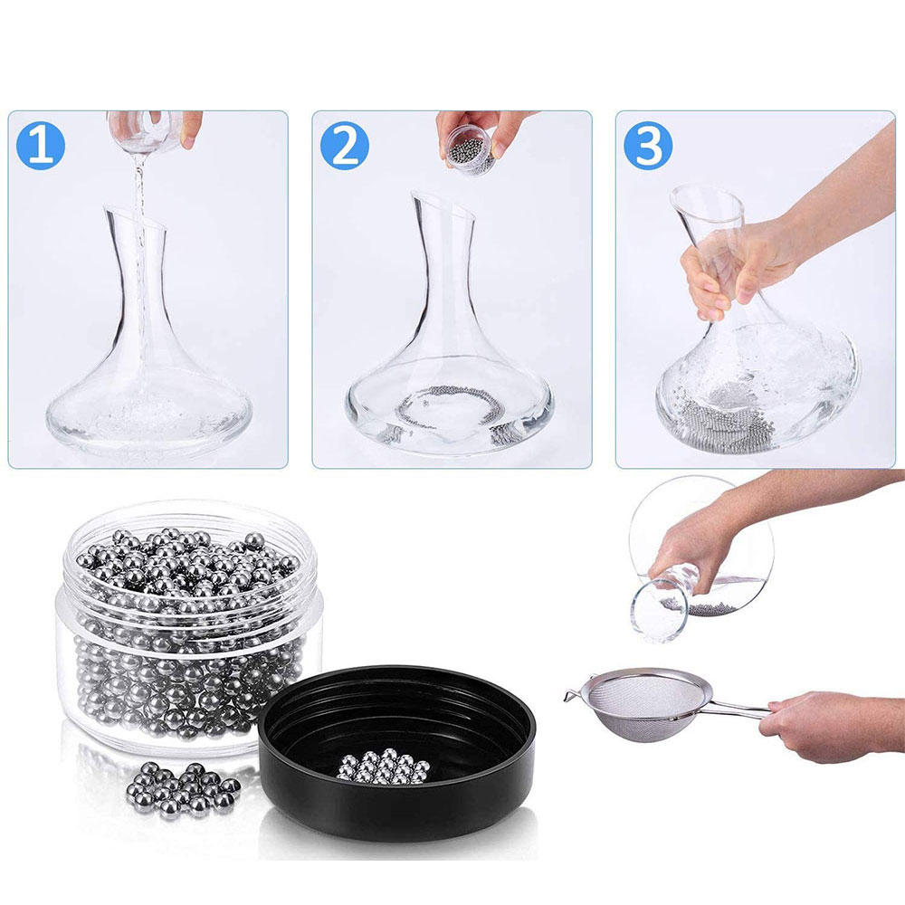 3mm) Edelstahl Reinigungskugeln für Vasen / Flaschen