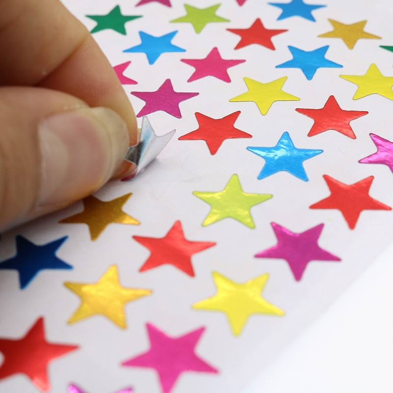 Scrapbooking - bunte Sterne Stern Aufkleber / colorful Star Stars Sticker 1  Blatt 25 x 20 cm ST263