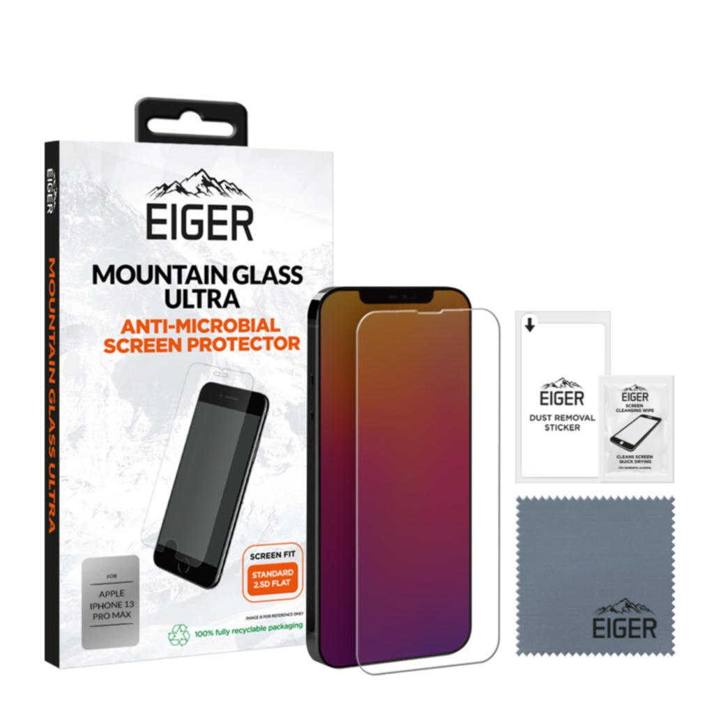 Image of Eiger - iPhone 13 Pro Max Antimikrobielle Mountainglass Ultra 2.5D Panzer Glas Display Schutz Case Friendly (EGMSP00202) bei Apfelkiste.ch