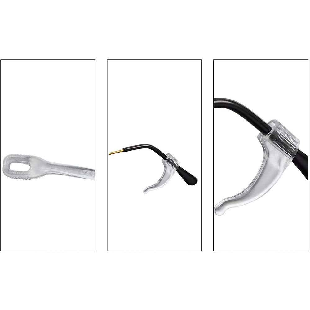 Halterung Brillenbügel 4x Silikon Brille Haken Schwarz Antirutsch Ohrbügel  NEU !