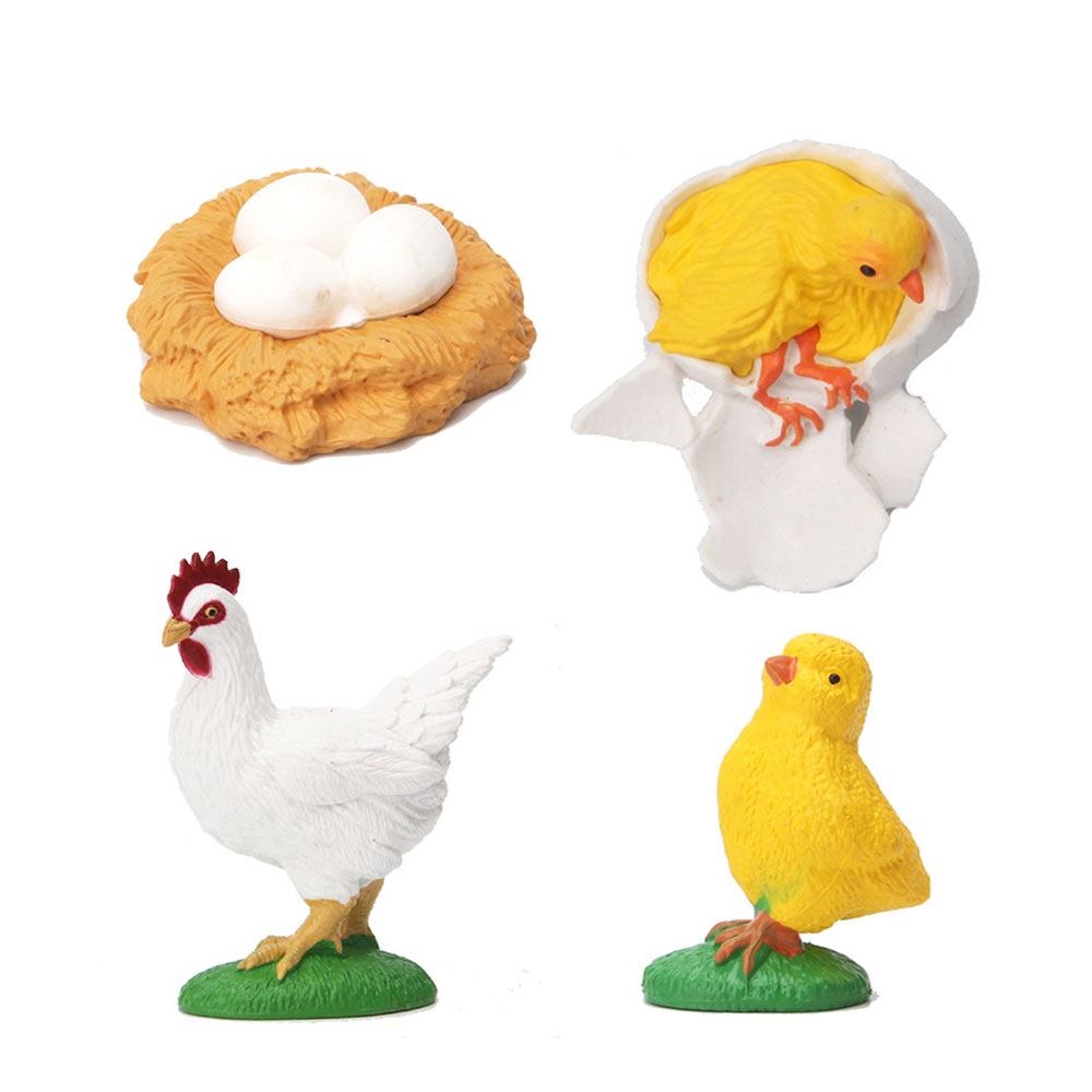 Image of (4-tlg. Set) Mini Sammelfiguren Spielfiguren Wachstumszyklus - Huhn bei Apfelkiste.ch