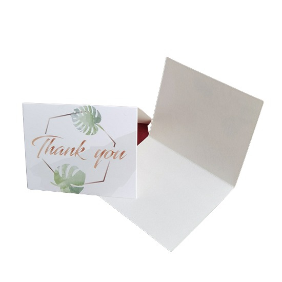 Image of (50er Set) 9x7cm Grusskarte Thank You Doppelkarten - Palm Leaves bei Apfelkiste.ch