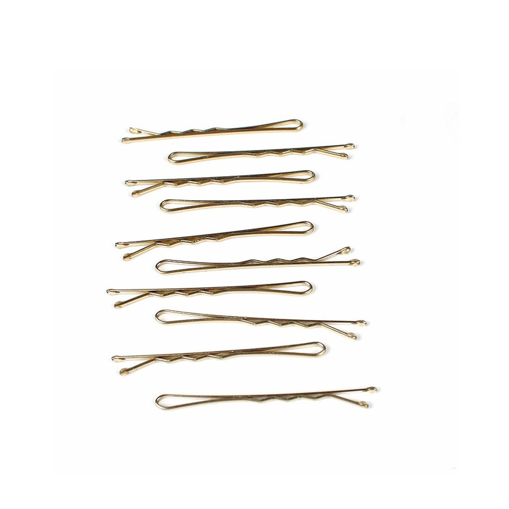 Image of (50er Set) Metall Haarklammern Bobby Pin Haarspangen mit abgerundeter Spitze - Gold bei Apfelkiste.ch