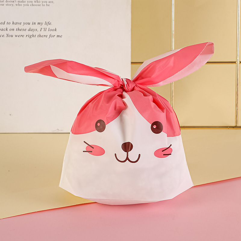 Image of (50er Set) Ostern Papiertüten Candy Gift Osterhase Tasche Osternest - Weiss / Rosa bei Apfelkiste.ch