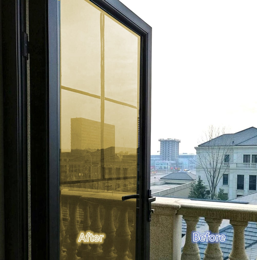 Solar verspiegelte Fenster Sichtschutz folie Wärme isolierung selbst  klebende Glasmalerei Vinyl folie blockiert Licht Fenster tönung