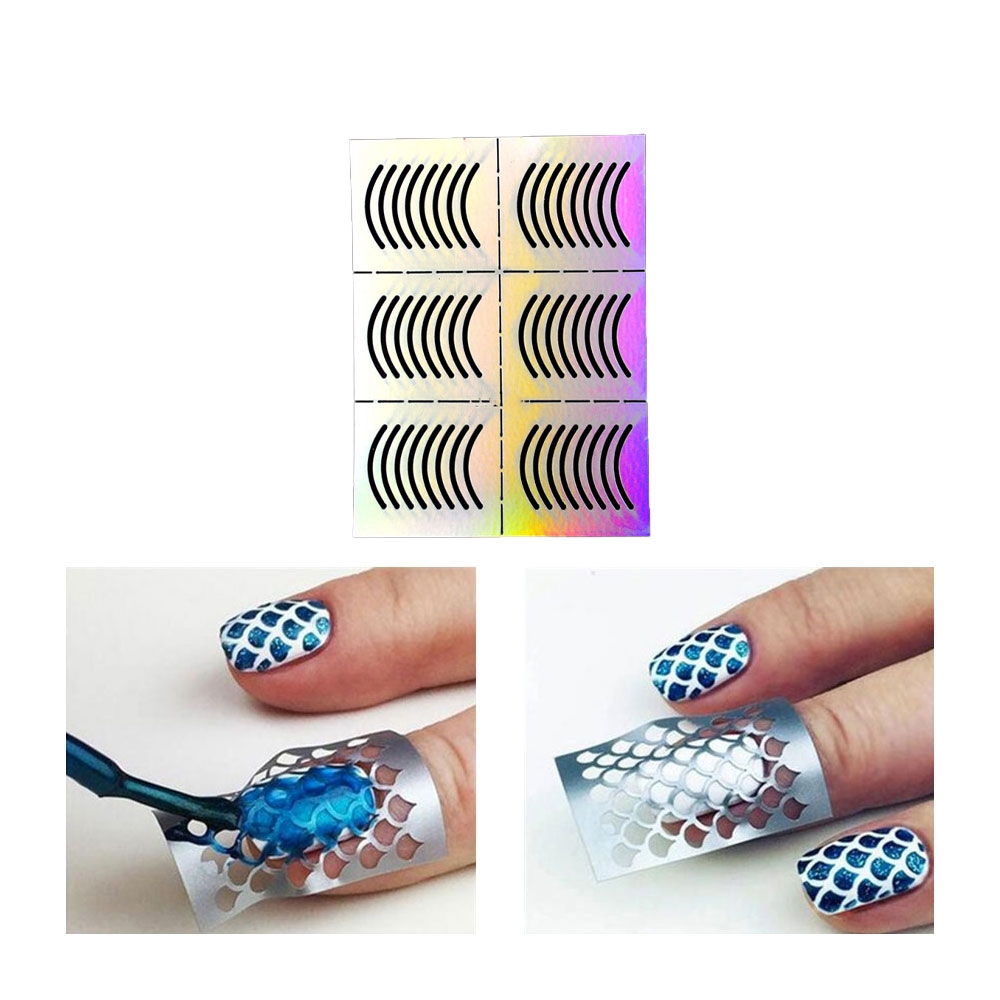 Image of (5er Set) Nail Art Nagelsticker Tattoo Schablone Nail Stamping Maniküre - Linien bei Apfelkiste.ch