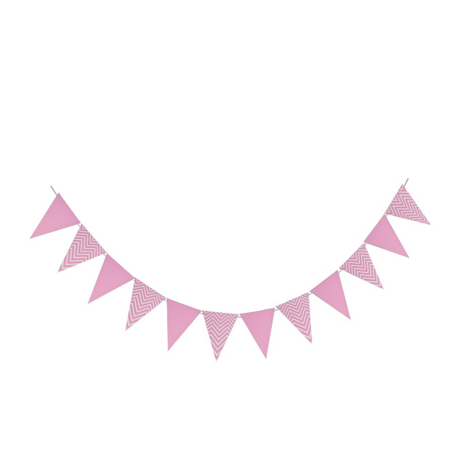 Image of (5m) Wimpelkette Fahnen Girlande Party Dekoration Accessoire - Rosa bei Apfelkiste.ch