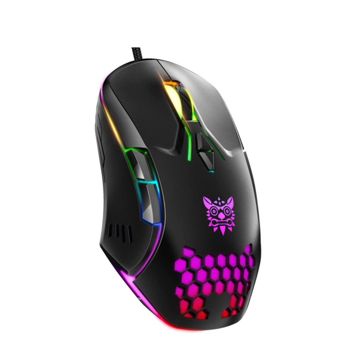 Image of Onikuma - CW902 Optische USB Gaming Maus mit Kabel 6400 DPI mit RGB LED Beleuchtung und 7 Tasten - Schwarz bei Apfelkiste.ch