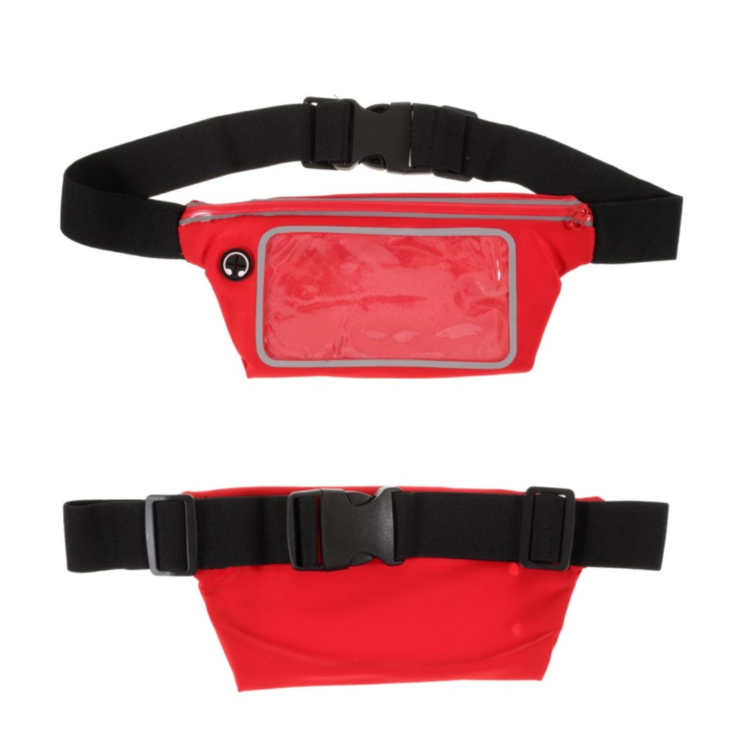 Image of (15.5x8cm) Universal Fitness Sportgürtel Bauchtasche mit Touch Funktion + Zusatzfach bis 6.5" - Rot bei Apfelkiste.ch