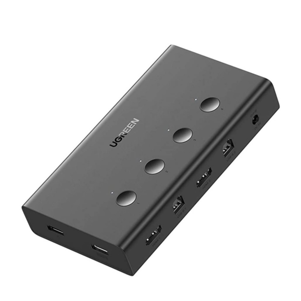 Image of Ugreen - 4in1 HDMI KVM-Switch für bis zu 4 Computer 4k@60Hz mit 4x USB2.0 Port - Schwarz bei Apfelkiste.ch