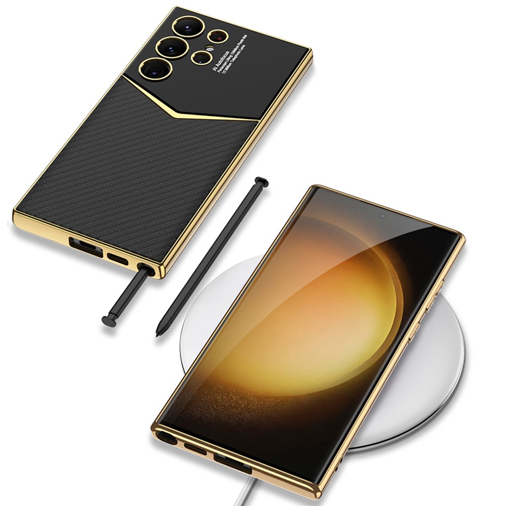 Sulada Für Samsung Galaxy S24 Ultra-hülle Ultra-dünn Elektropliertes Klares  Telefonabdeckung - Gold