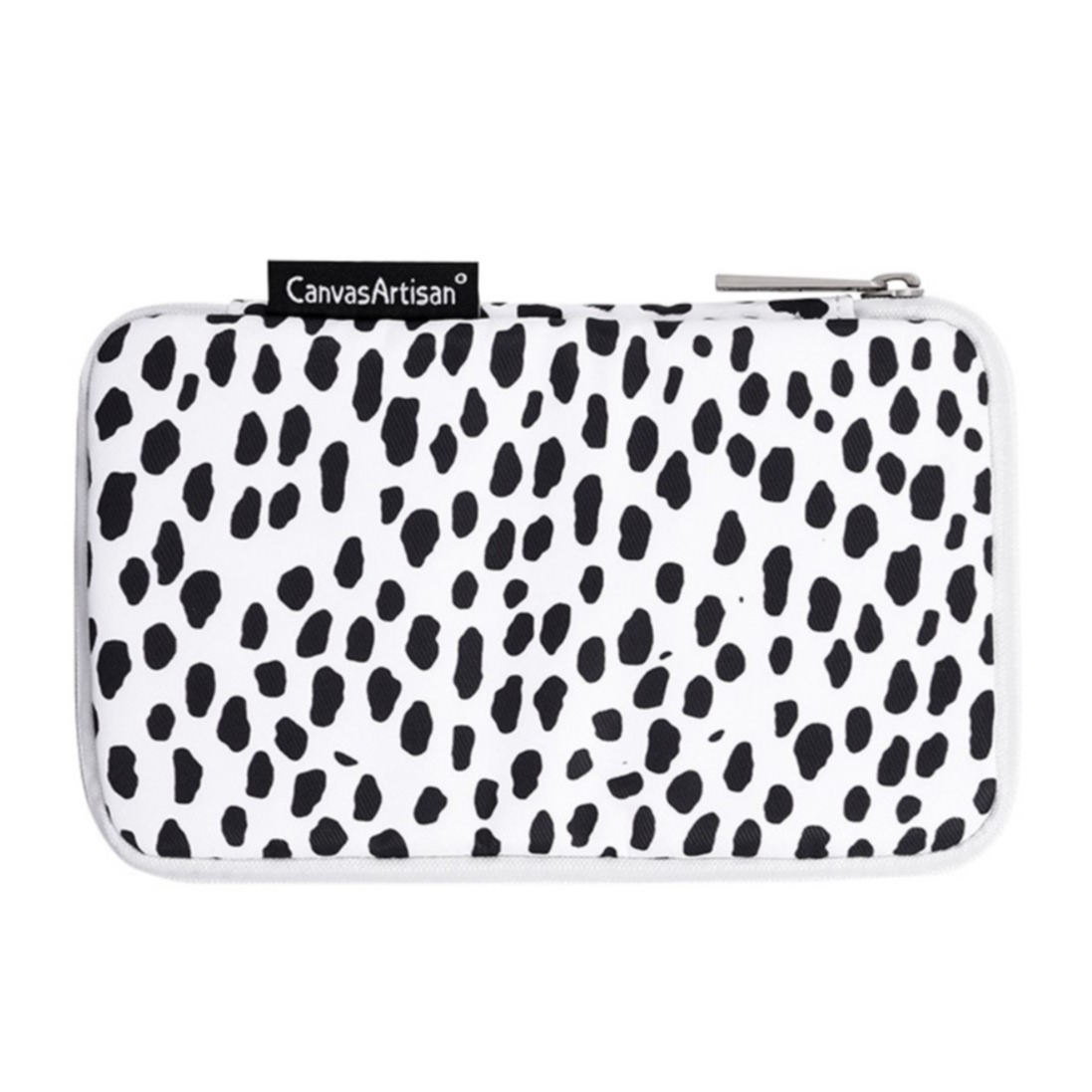 Image of (20x12x3cm) Universal Stoff Organizer Tasche mit Reissverschluss für Smartphone - Weiss / Schwarz bei Apfelkiste.ch