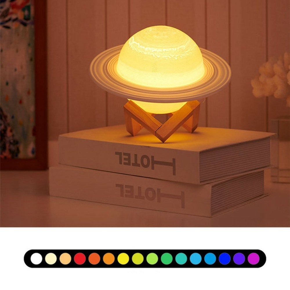 Ø22cm 3D LED Saturn Lampe Nachtlicht RGB Beleuchtung
