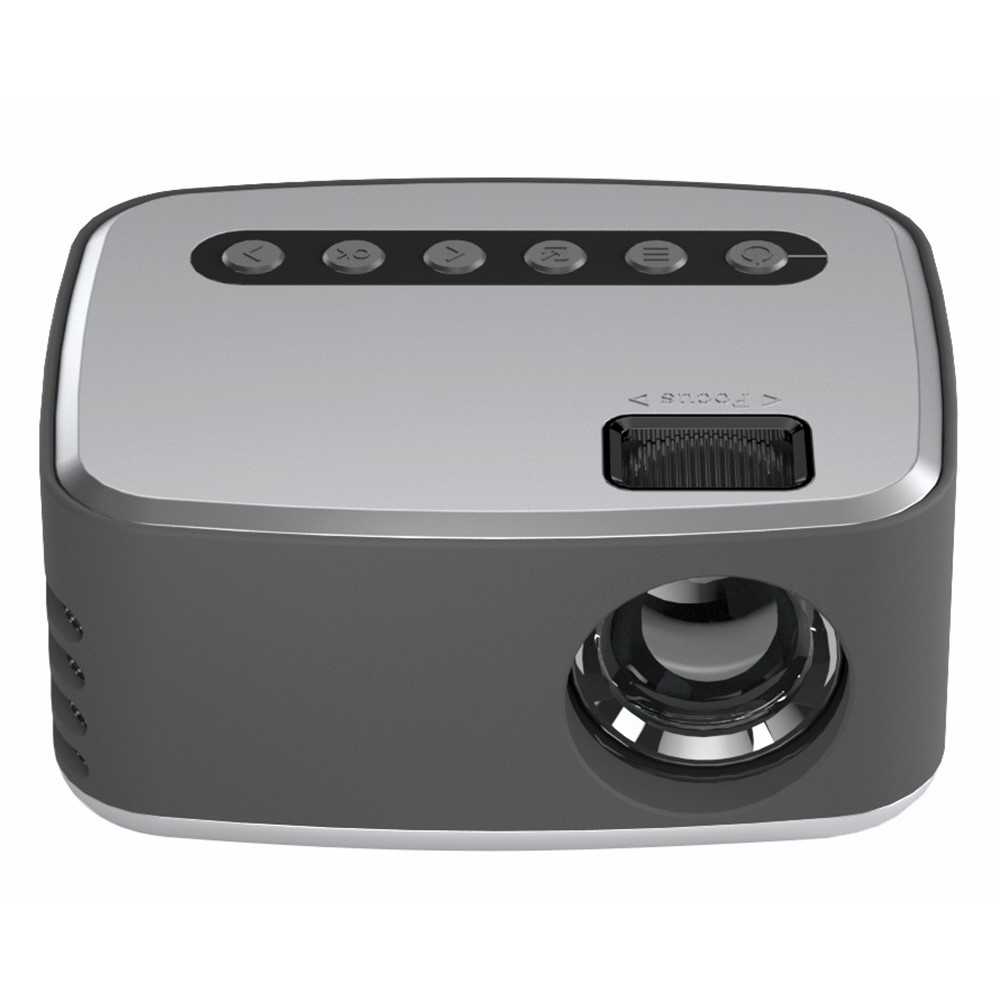 Mini Multimedia LED Projektor Beamer FullHD Grau