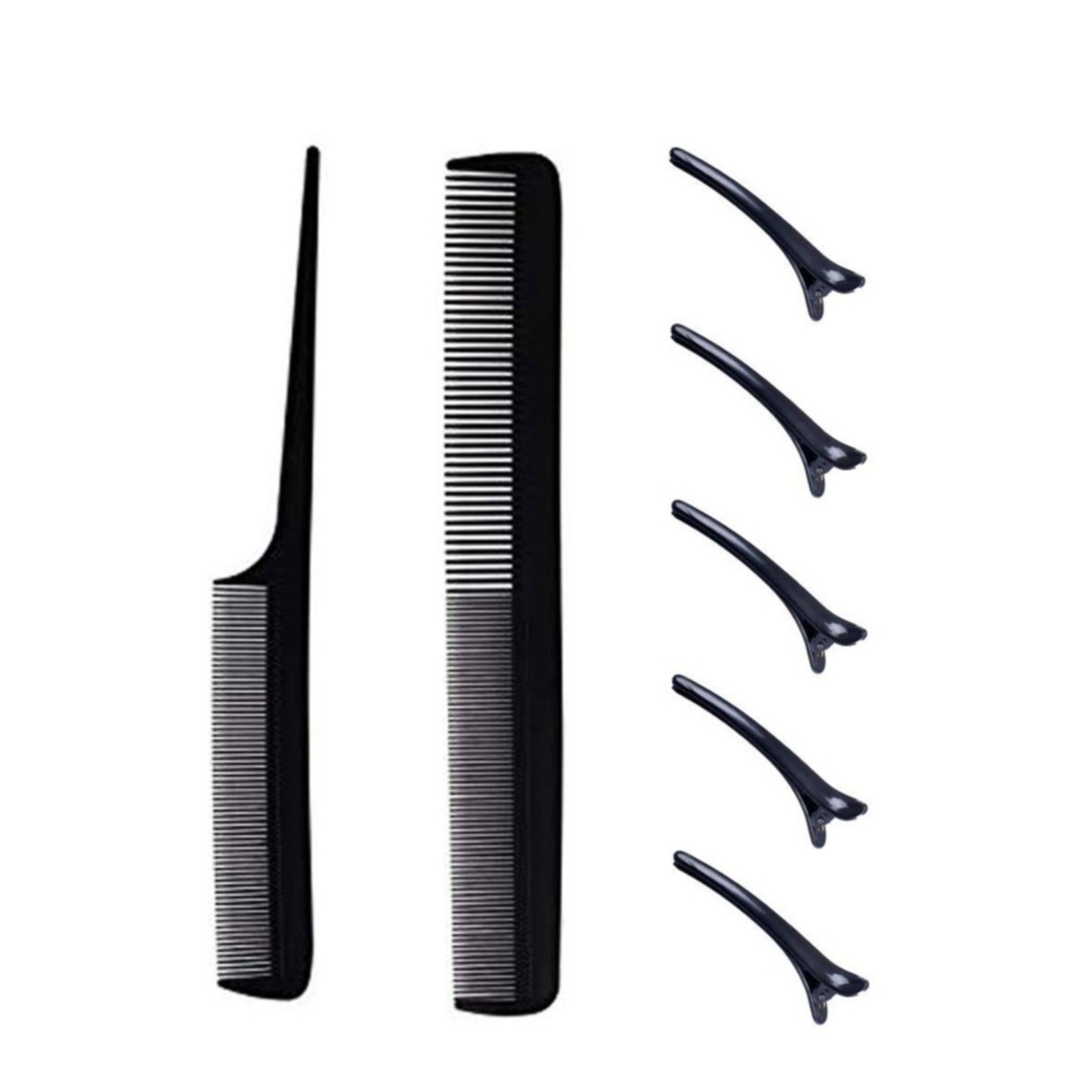 Image of (7-tlg. Set) Antistatische Friseur Kämme Multifunktionales Haar Styling Kit - Schwarz bei Apfelkiste.ch