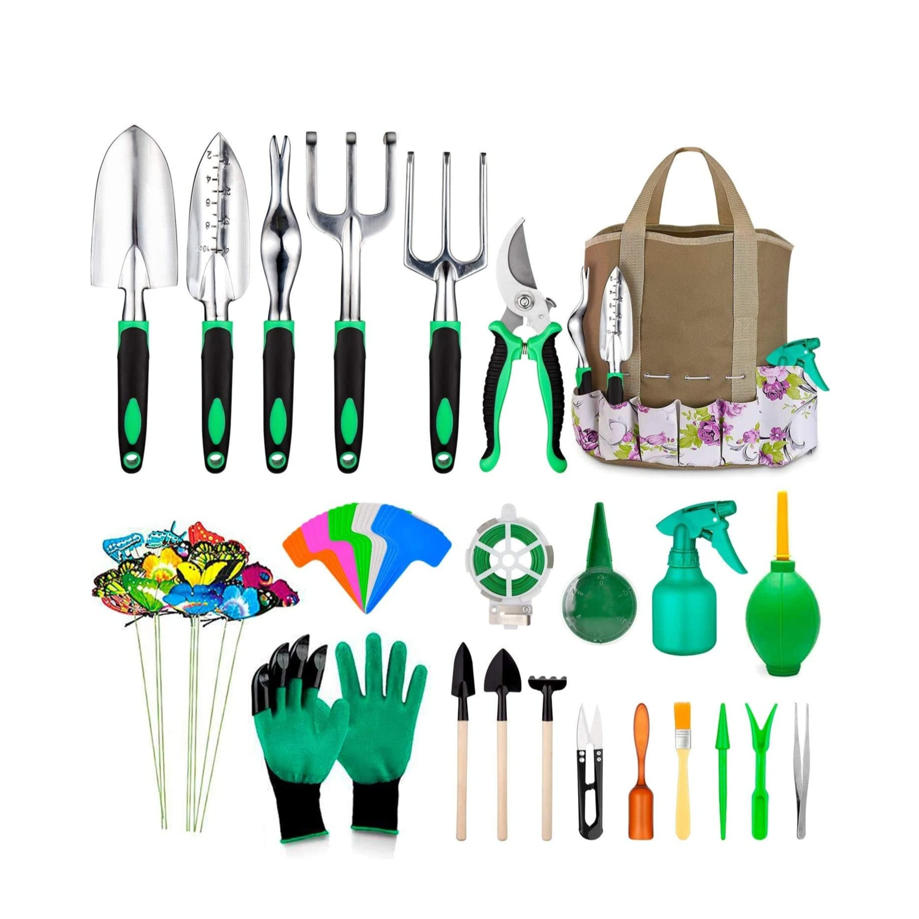 Image of (82-tlg. Set) Garten Werkzeug Starter Kit inkl. Organizer Tasche - Bunt bei Apfelkiste.ch