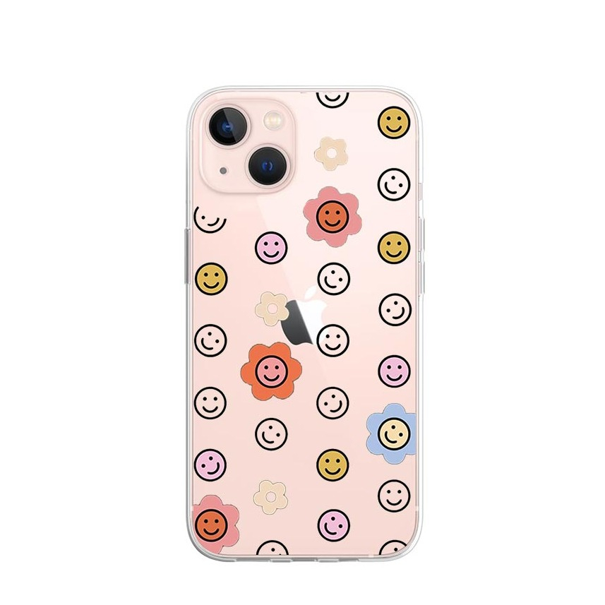 Image of Apfelkiste © - iPhone 13 Gummi Case Hülle Ultra Thin Flower Smileys - Transparent bei Apfelkiste.ch