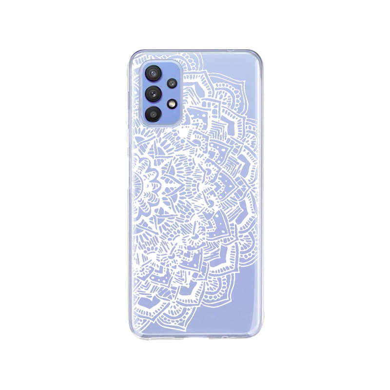 Image of Apfelkiste © - Samsung Galaxy A32 (4G) Gummi Schutzhülle Henna Mandala - Transparent / Weiss bei Apfelkiste.ch