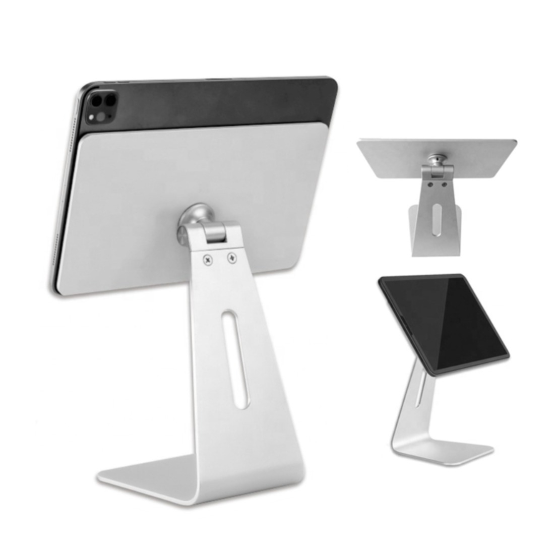 Apple iPad Pro 11 Magnetischer Tischständer Aluminium Halterung - Silber