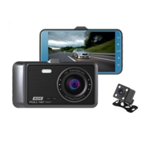 Image of Auto Dashcam FullHD Front und Rückkamera 4" IPS Display mit 170° Weitwinkel und G-Sensor / Parküberwachung / Nachtsicht / Micro SD Slot bei Apfelkiste.ch