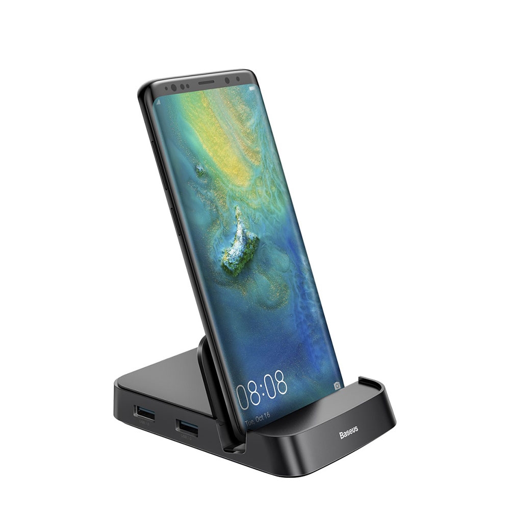 Image of Baseus - USB C Lade Dock Dockingstation mit USB C (PD) / 4K HDMI @30Hz / 3x USB / SD/Micro-SD Kartenlesegerät - Schwarz bei Apfelkiste.ch