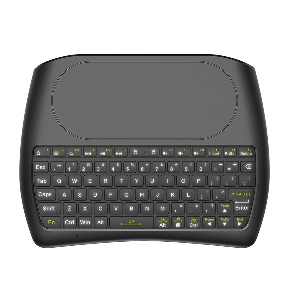 Image of Beleuchtete 2.4 GHz Universal Wireless Funk Mini Tastatur Touchpad für TV Box / PC / Tablet - Schwarz bei Apfelkiste.ch