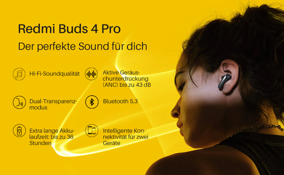 - Xiaomi - Redmi BT Pro Schwarz Buds 4 Kopfhörer
