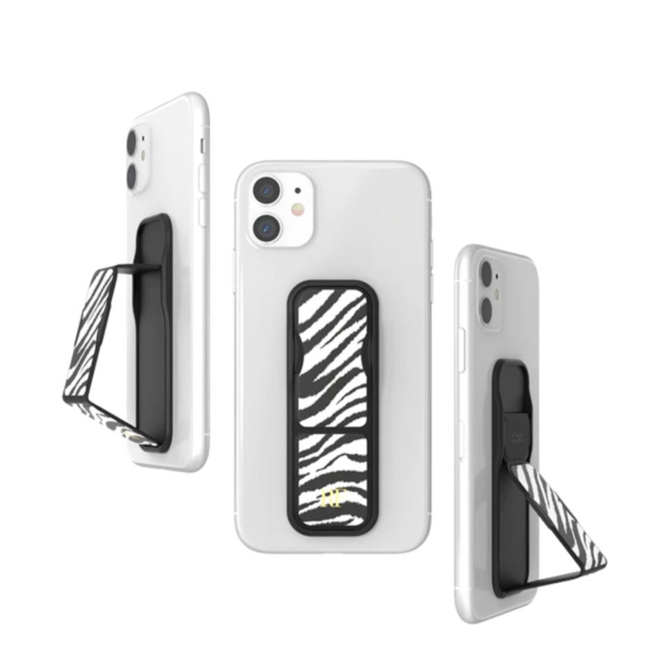 Image of Clckr - Universal Antibakterielle Finger Griff Halterung mit Aufsteller für Smartphones / Tablets (45639) - Zebra bei Apfelkiste.ch