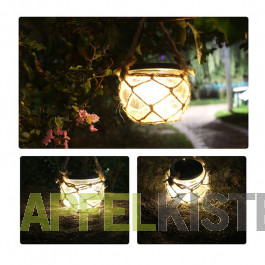 2er Set) 8x9cm Solar Outdoor LED Glas Laterne Lampe