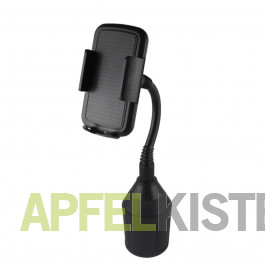Universal Auto KFZ Becher Halterung für Smartphones mit Schwanenhals (10  cm) - Schwarz