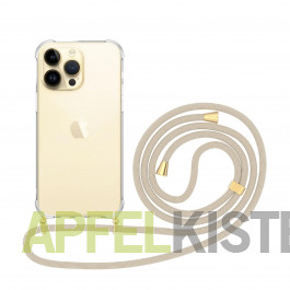 iPhone 14 Pro Max Necklace Case Transparent/Beige