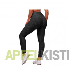 Gr. XL) Push Up Sport Leggings Wabenstruktur Grau